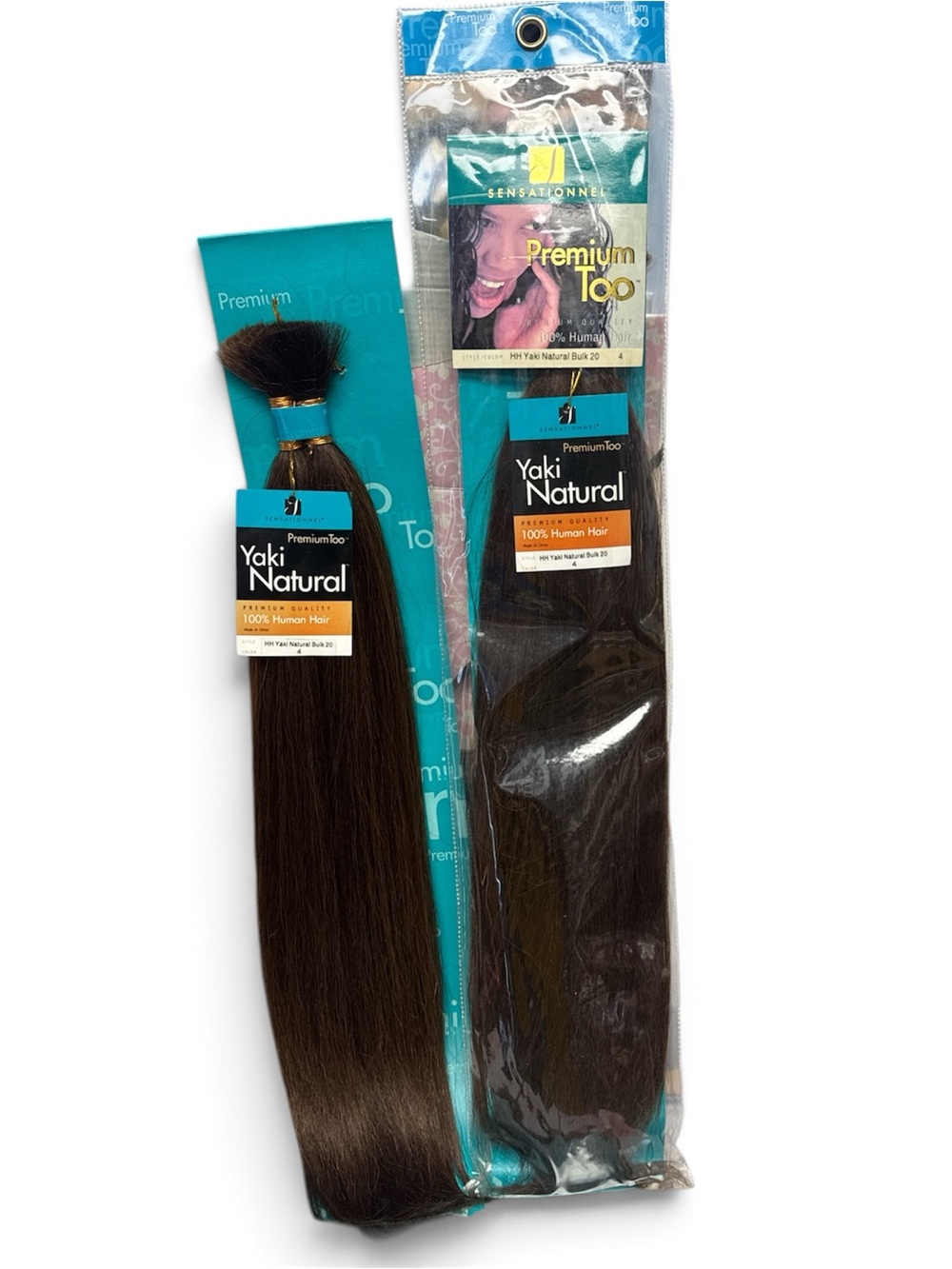 2 packs bulk 100% Human Hair Extensions
Color: 4…. 20 inch